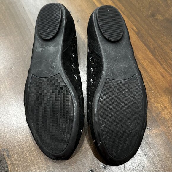 Vaneli Black Suede Cutout Studded Ballet Flats - Size 8M - Picture 5 of 5
